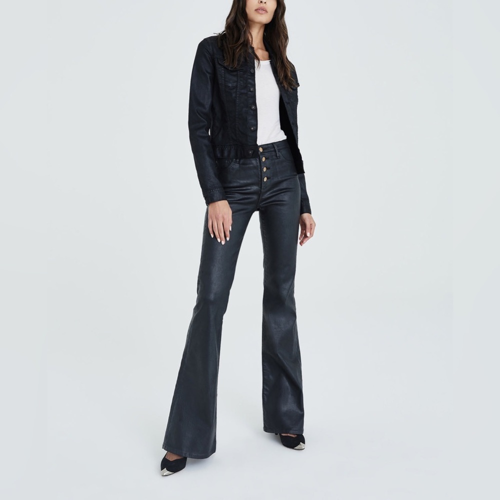 *NWT* AG Adriano Goldschmied Quinne High-Rise Flare Faux Leather Pants